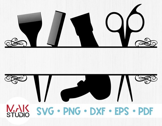 Download Hairdresser Split Monogram Svg Barber Split Frame Svg Etsy