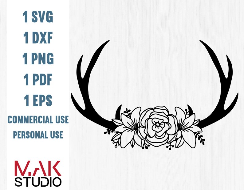 Free Free 131 Floral Deer Antler Svg SVG PNG EPS DXF File