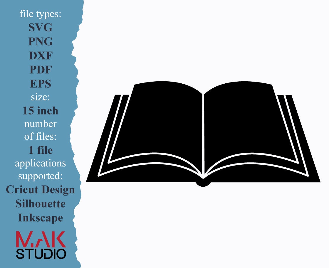 Download Book Svg Book Svg Files Open Book Svg Library Svg School Svg Etsy