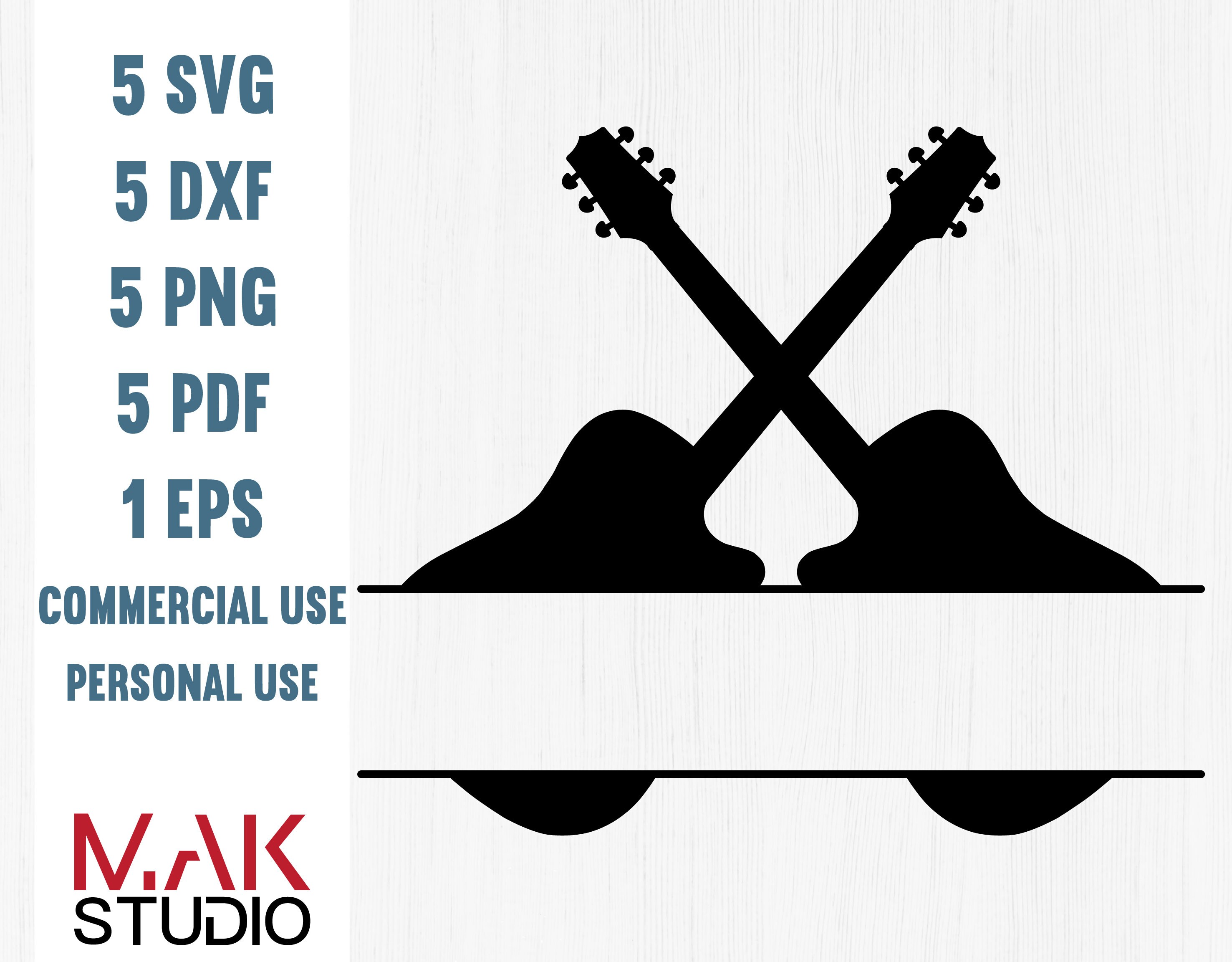 Download Guitar monogram svg Guitar monogram dxf Guitar silhouette | Etsy