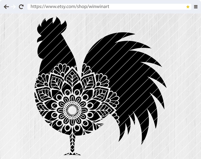 Rooster mandala svg Rooster mandala cut file Rooster svg ...