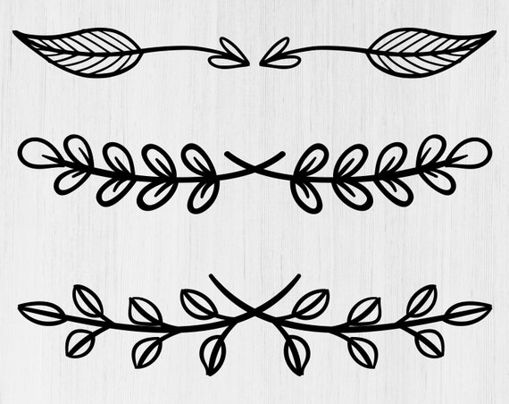 Download Leaf dividers svg Leaves divider png Decorative dividers | Etsy