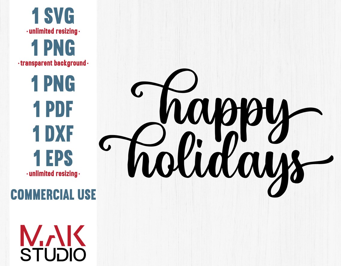 Happy holidays svg Happy holidays svg file Happy holidays png  Etsy