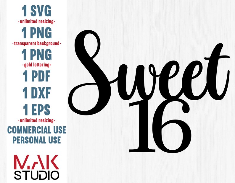 Download Clip Art Sweet 16 Svg Sweet 16 Svg File Sixteenth Birthday Svg Sixteenth Birthday Svg File 16th Birthday Svg 16th Birthday Svg File Digital Download Art Collectibles