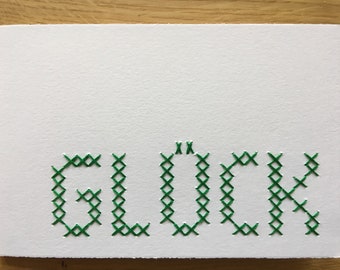 Card motif "GLÜCK" (various. Colors)