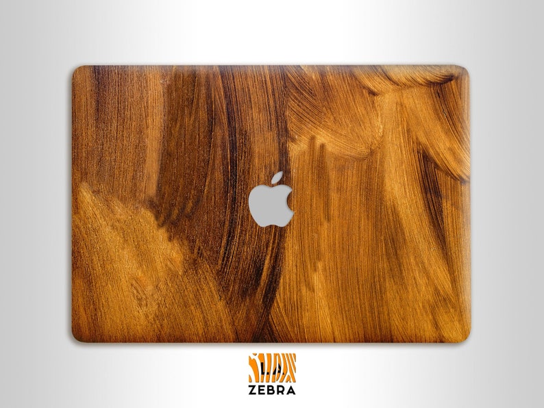 Wood MacBook sticker set image 1