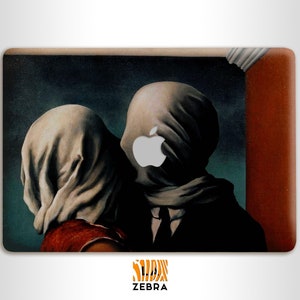 The Lovers by Rene Magritte art print for premium 3M vinyl skin covers for MacBooks of all models