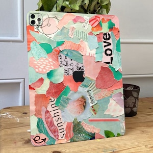 Love Collage iPad Skin: Modern Pastel Vinyl Decal