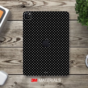 Autocollant en vinyle noir et blanc à pois pour iPad, autocollant en vinyle pour Galaxy Tab, couverture de votre ebook Kindle