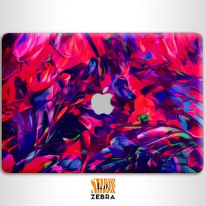 Colorful bright pink and violet MacBook vinyl decal protection Stylish laptop film decal cover