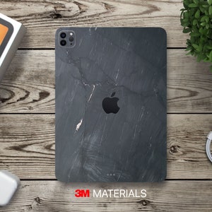 Sticker vinyle pour iPad gris granit imprimé pour tous les modèles d&#39;iPad Sticker vinyle gris avec protection pour livre électronique Galaxy Tab