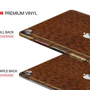 Brown Notebook iPad vinyl decal skin wrap Kindle protection Galaxy tab decal