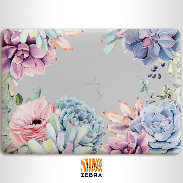 Sukkulenten und Blumen transparent MacBook Skin MacBook transparent Vinyl Skin Cover
