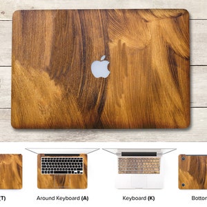 Wood MacBook sticker set image 4