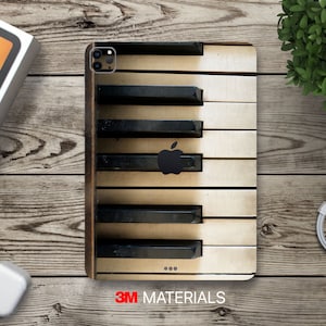 Décalcomanie en vinyle pour iPad, Touches de piano anciennes, wrap Sticker de protection Kindle, décalcomanie à onglets Galaxy