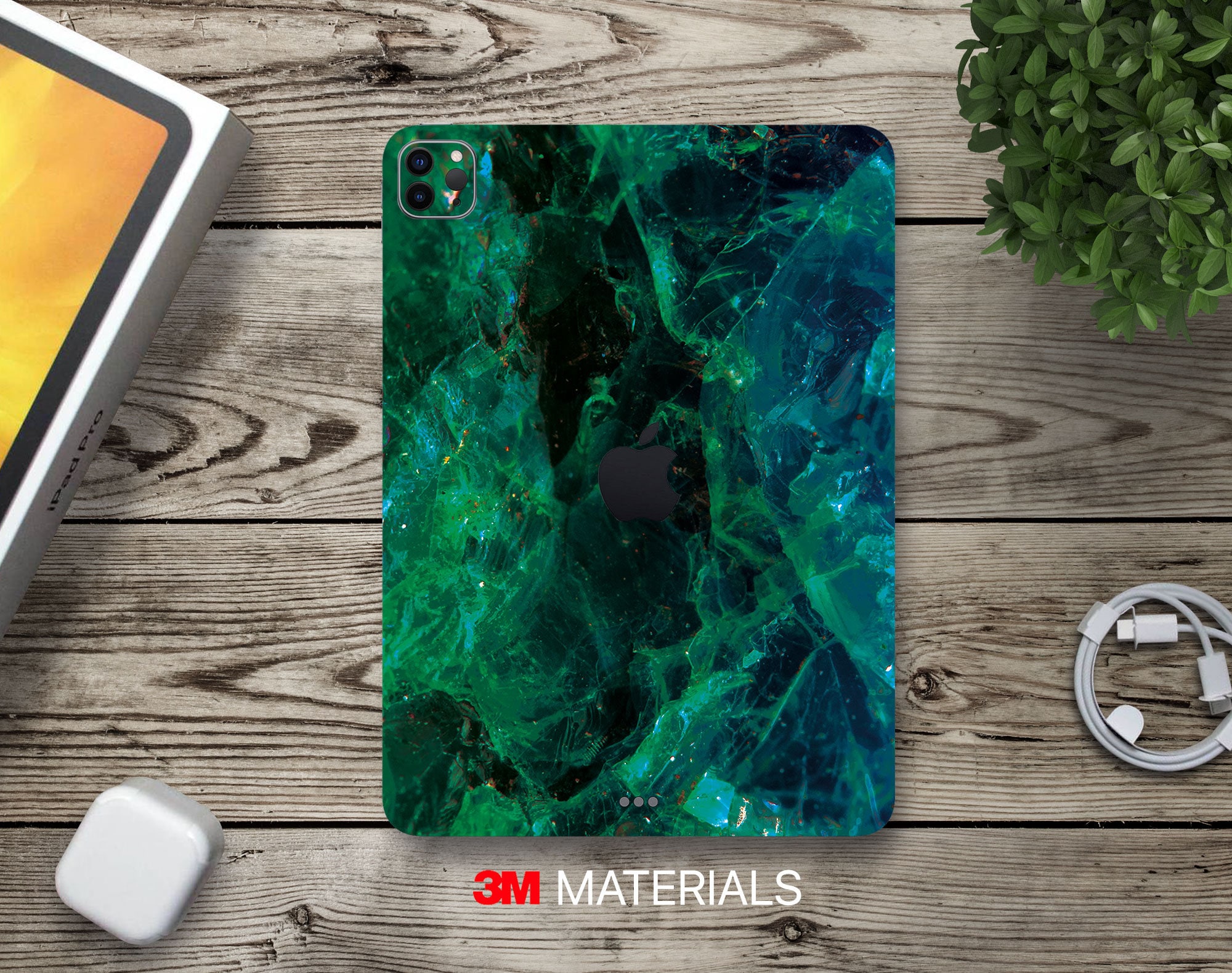 Zielona szmaragdowa marmurowa naklejka ochronna Amazon Kindle eBook Apple iPad Pro i Air Skin Wrap Premium Vinyl Naklejka ochronna Samsung tab