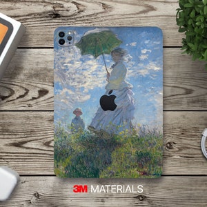 クロード・モネ La Femme à l'ombrelle — Madame Monet et Son fils art iPad ビニール デカール スキン Galaxy Tab ビニール デカール Kindle 電子ブック カバー