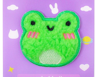 Fluffy Albert The Frog Embroidered Patch Iron On Sew On Adorable Cute Cottagecore Kawaii Aesthetic Phrog Froggy Froggie by Momokakkoii