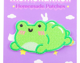 Lustiger Thicc Albert Der Frosch Bestickter Aufnäher Frosch Phrog Froggie Froggy Cottagecore Iron On Sew On by Momokakkoii