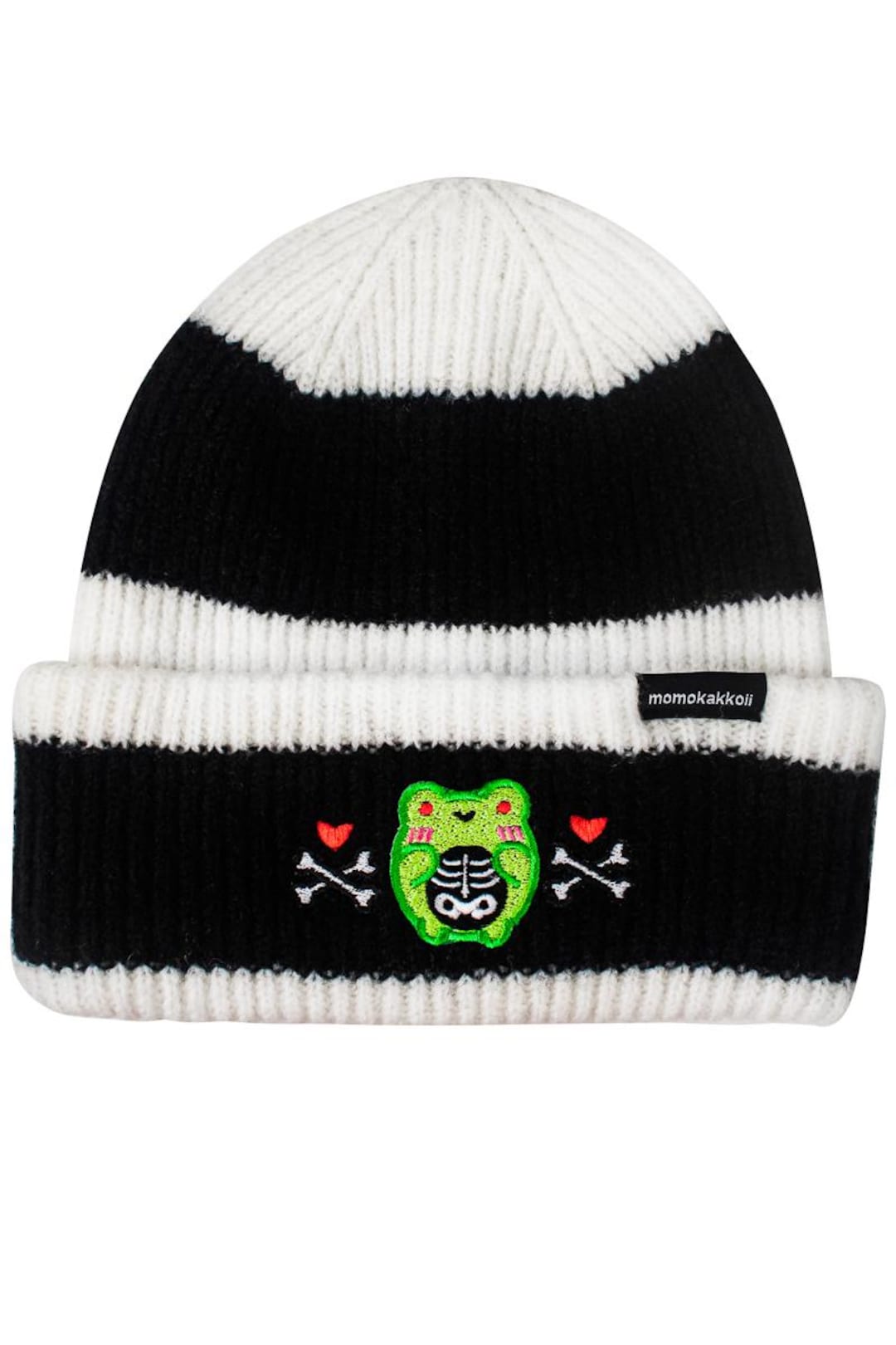 Halloween Beanie Skelly Albert the Frog by Momokakkoii - Black