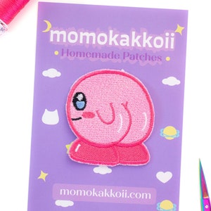 Zabawna łatka Kirby Kawaii Pastel haftowana do prasowania naszywana naszywka firmy Momokakkoii