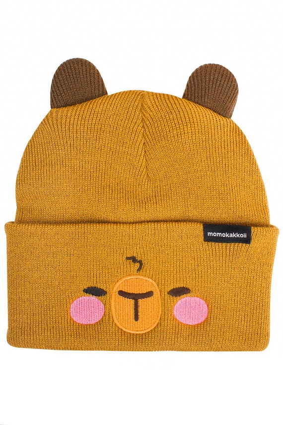 Theo the Capybara Embroidered Beanie Cute Adorable Capy