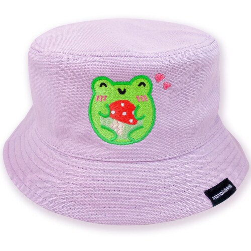Albert the Frog & Mushroom Embroidered Bucket Hat Cute Froggy Etsy