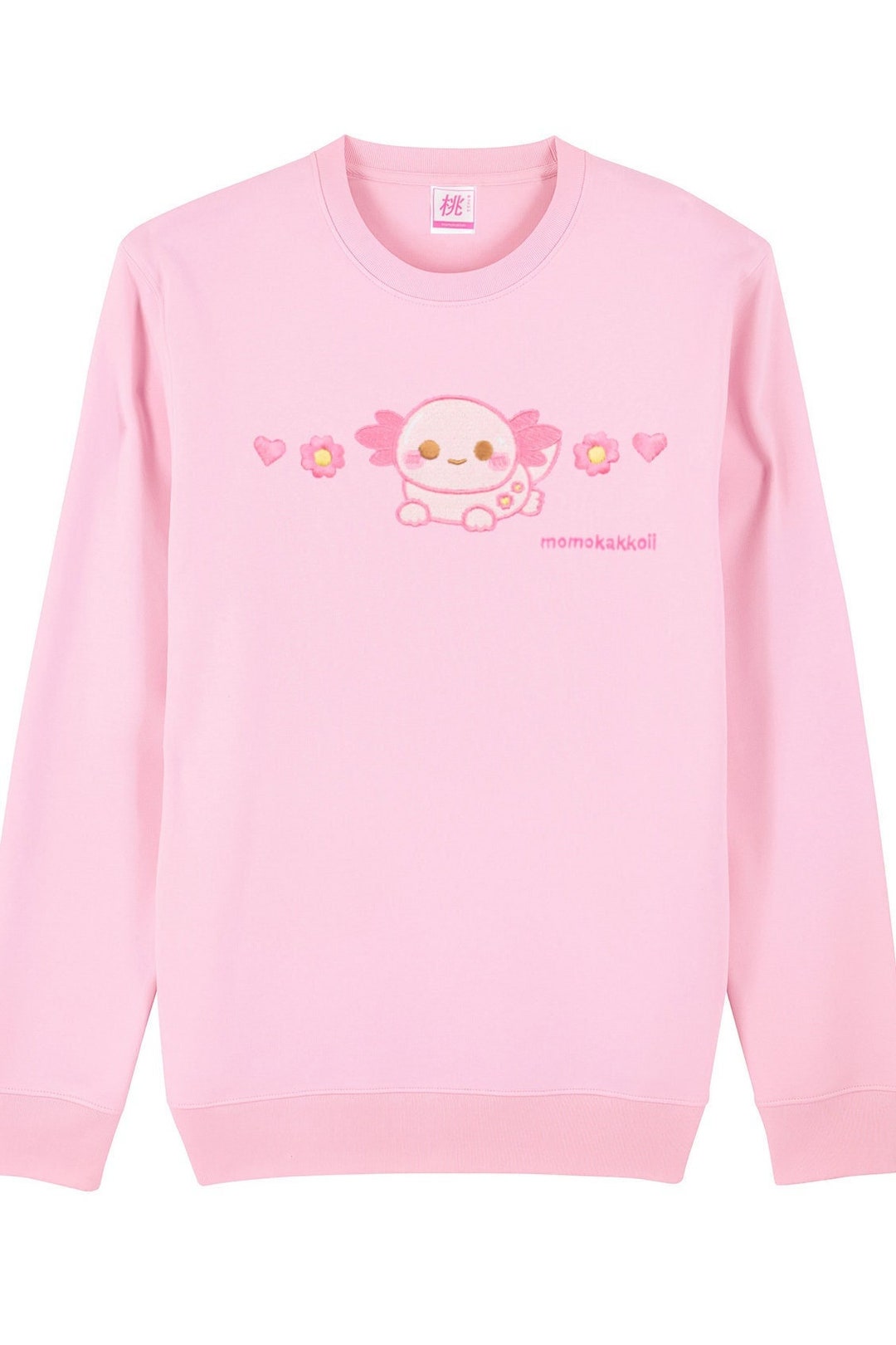 Organic Cotton Xoxi the Axolotl Embroidered Sweatshirt Cute - Etsy UK