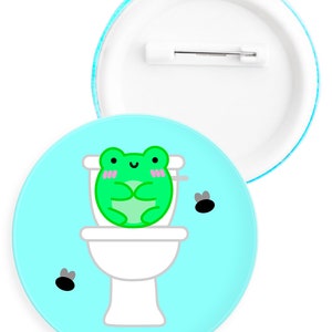 Toilet Albert The Frog Button Badge Pinback Button Froggy Adorable  Aesthetic Cartoon Cutecore Funny Memes Kawaii by Momokakkoii