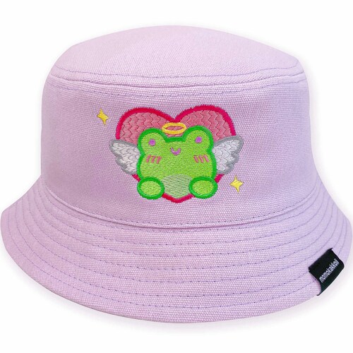 Albert the Frog & Mushroom Embroidered Bucket Hat Cute Froggy Etsy