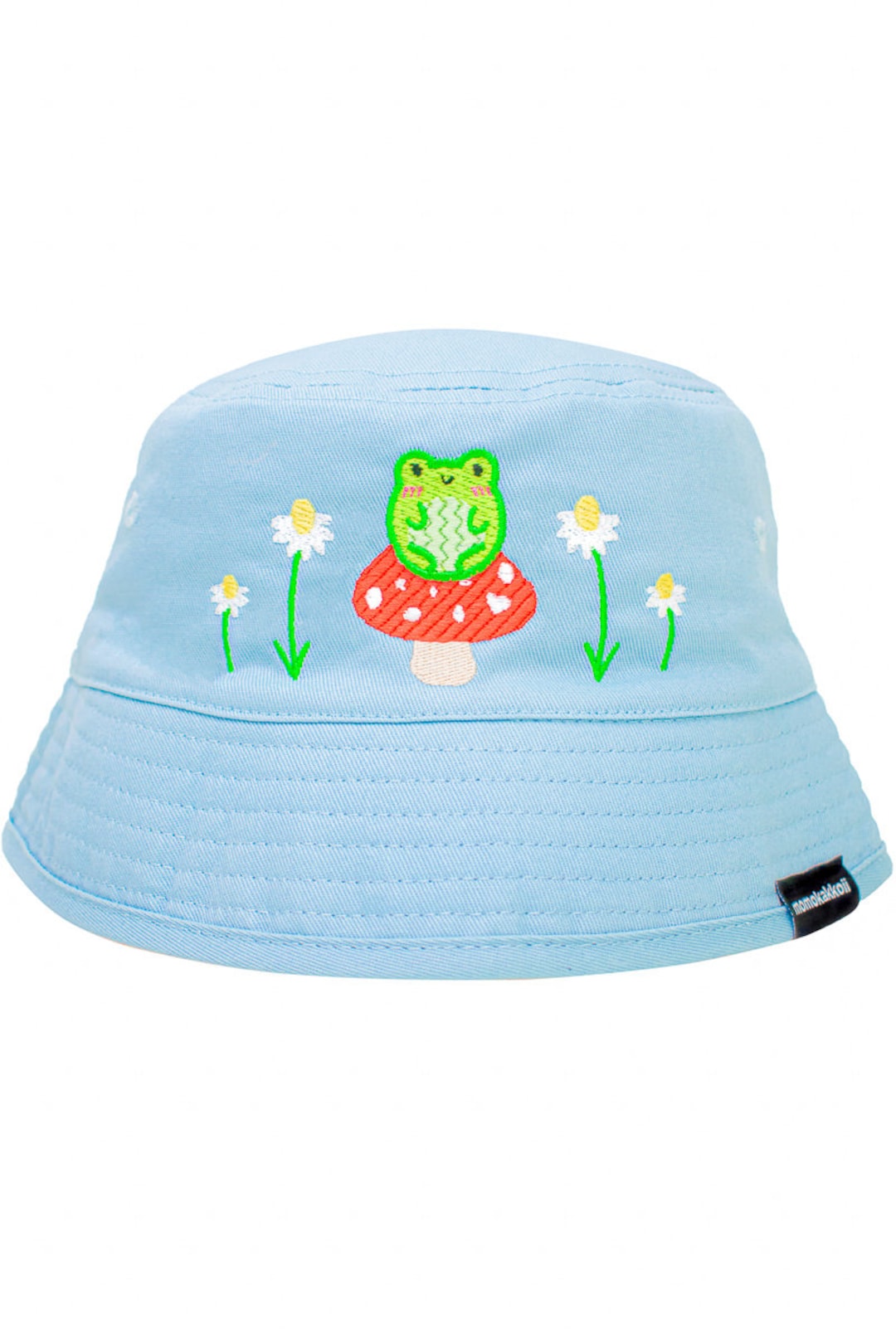 KIDS Albert the Frog Mushroom Embroidered Bucket Hat Cute Froggy