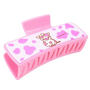 Strawberry Cow Hair Claw – Pink Cow Print Kawaii Clip Cottagecore Hair Accessory - Cutecore Summer Spring Alt Fashion Aesthetic Momokakkoii