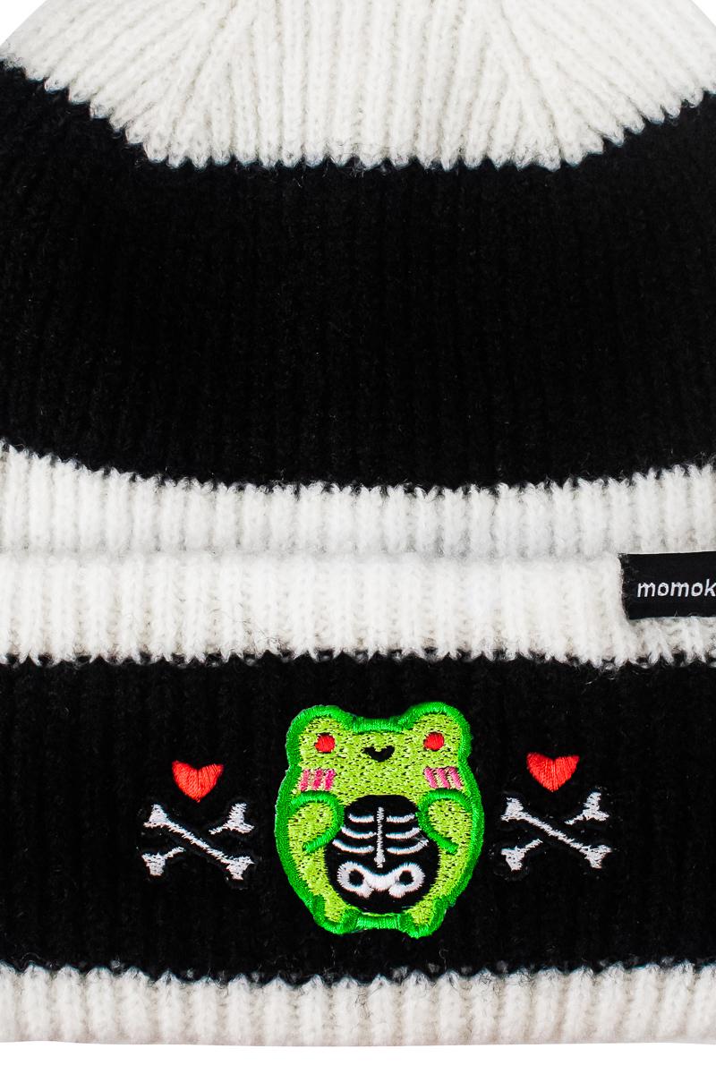 帽子 GB Mouth - Algae Beanie Halloween Beanie Skelly Albert the Frog by Momokakkoii - Black