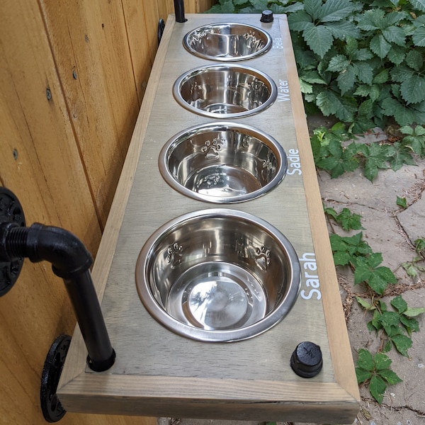 Rustic Dog Feeder Etsy
