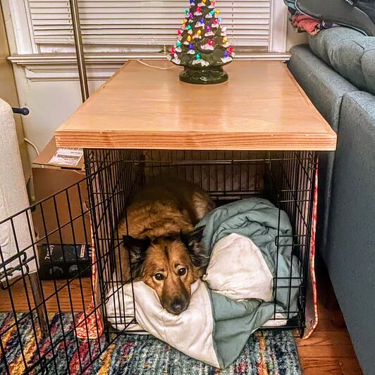 Dog Crate Topper , Safety Lip Included , Kennel Wood Table Top, Crate ... - Soft Pvc Dog Crate Liner Topper