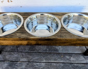 Handcrafted Wood Dog Feeder: Elevated Pet Bowl Stand
