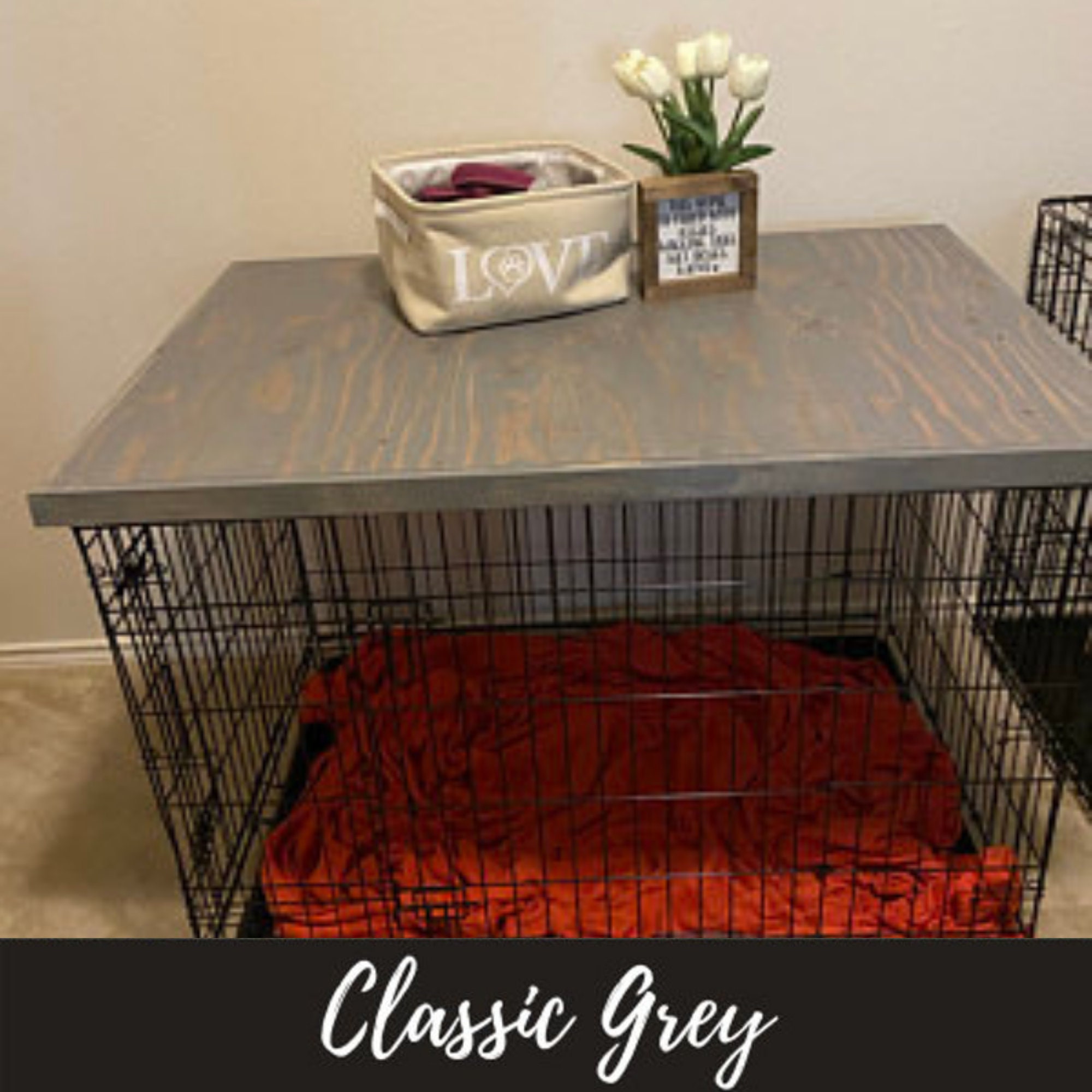 Dog crate topper dog kennel wood table top dog crate table Etsy