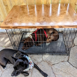 Dog kennel wood table top, Dog crate topper, dog crate table, wire crate cover, Dog crate cover, Crate topper, dog kennel cover Farmhouse