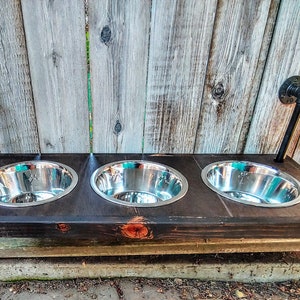 Dog Bowl Stand ,Raised Feeder, 3 Bowl Dog Feeder, Pet feeder, Elevated Dog Bowl Stand