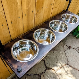 Dog Bowl Stand ,Raised Feeder, 4 Bowl Dog Feeder, Pet feeder, Elevated Dog Bowl Stand