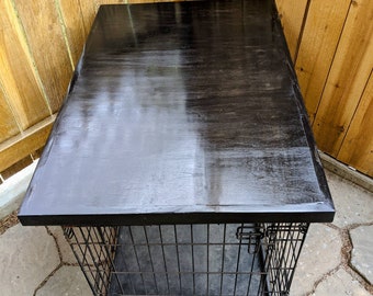 Dog crate topper, dog kennel wood table top, dog crate table, wire crate cover, Dog crate cover, Crate topper, dog kennel cover Farmhouse