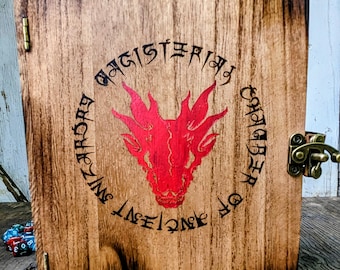 Handcrafted D&D Dice Box ,RPG Dice Storage, Personalized DnD Dice Box, Tabletop RPG Storage, Dice Box Rolling Tray, Dungeons and Dragons