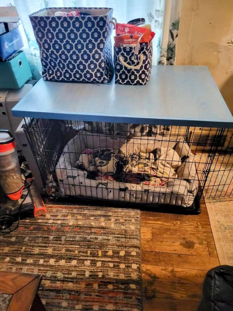 Dog Crate Topper Dog Kennel Wood Table Top Dog Crate Table Etsy