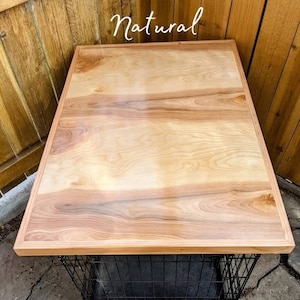 Handcrafted Wooden Dog Crate Topper Custom Wooden Dog Crate Topper: Personalized Pet Kennel Cover