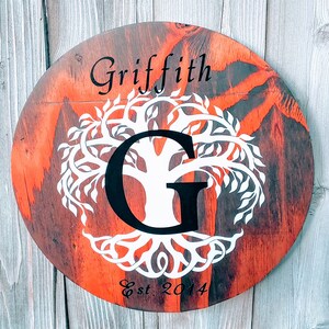 Family Last Name Sign for Personalized Wedding Gift, Farmhouse Decor Established Sign, Custom Wood Sign Engagement Gift, Wooden Name Sign