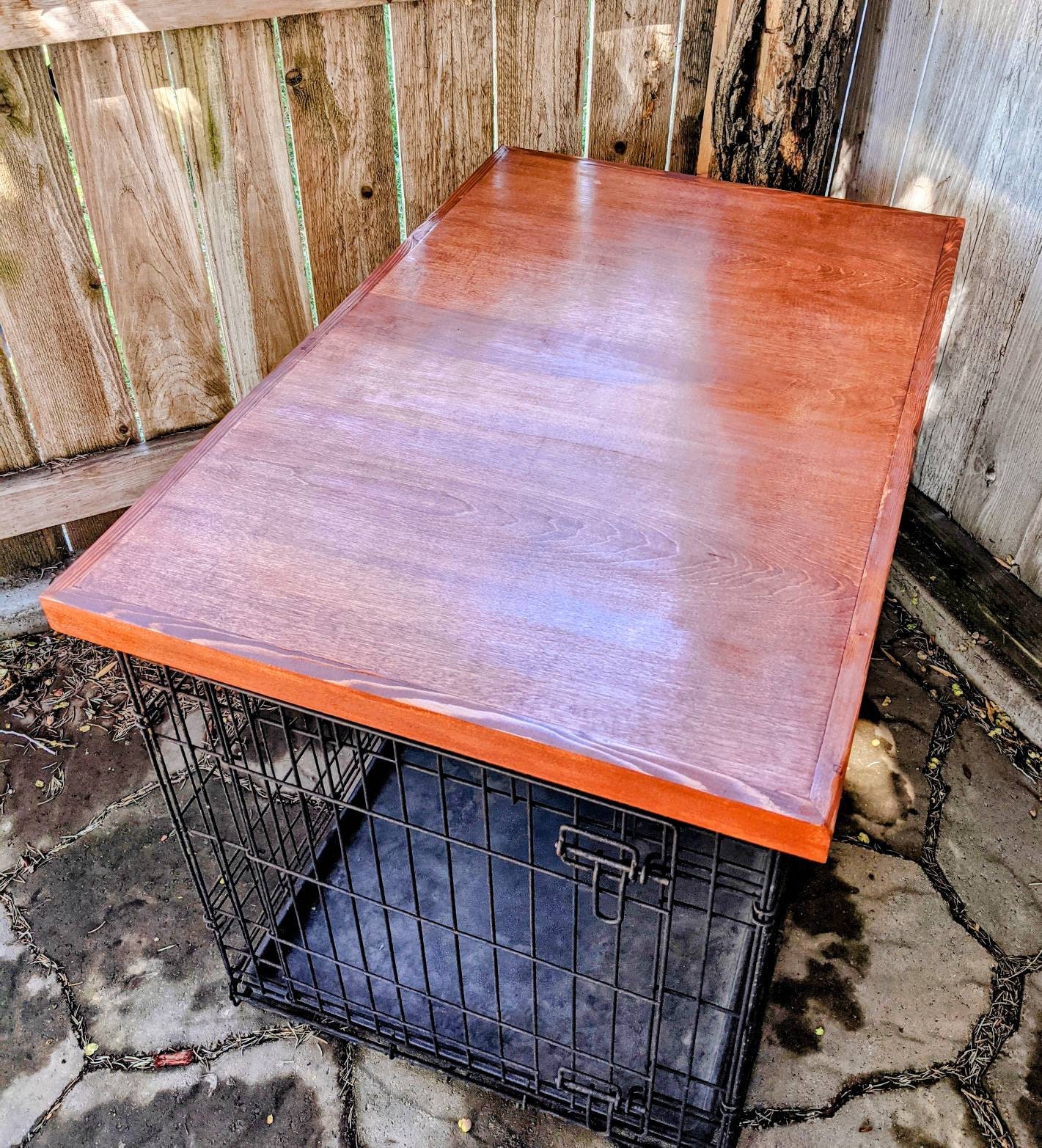 Picture of Dog Crate Topper, Dog Kennel Wood Table Top, Dog Crate Table, Wire ...