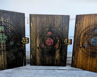 Handcrafted D&D Dice Box ,RPG Dice Storage, Personalized DnD Dice Box, Tabletop RPG Storage, Dice Box Rolling Tray, Dungeons and Dragons