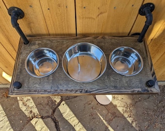 Dog Bowl Stand ,Raised Feeder, 3 Bowl Dog Feeder, Pet feeder, Elevated Dog Bowl Stand
