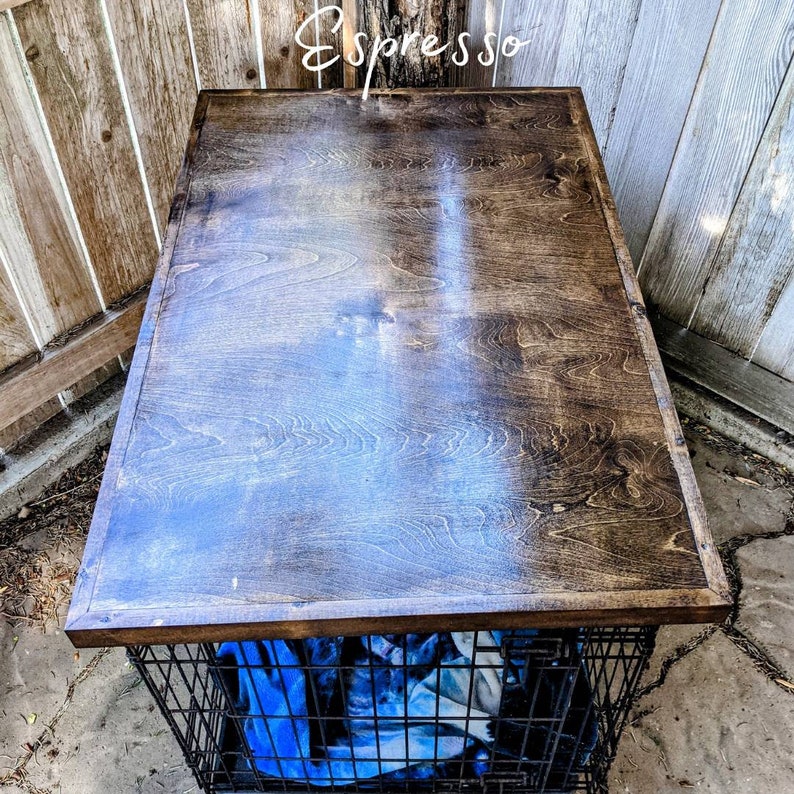View of Farmhouse Style Handmade Dog Crate Topper and Cover - Upgrade Your Wire ...