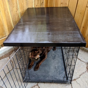 Dog kennel wood table top, Dog crate topper, dog crate table, wire crate cover, Dog crate cover, Crate topper, dog kennel cover Farmhouse